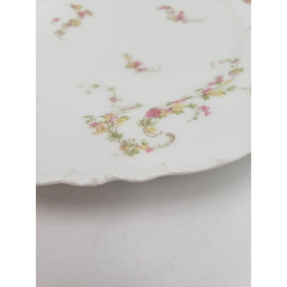 2 Antique Haviland Limoges 8.5 Salad Plates 233 Norma Pink Yellow Flowers AS-IS - Picture 8 of 10